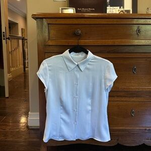 Aritzia Light Blue Satin Blouse